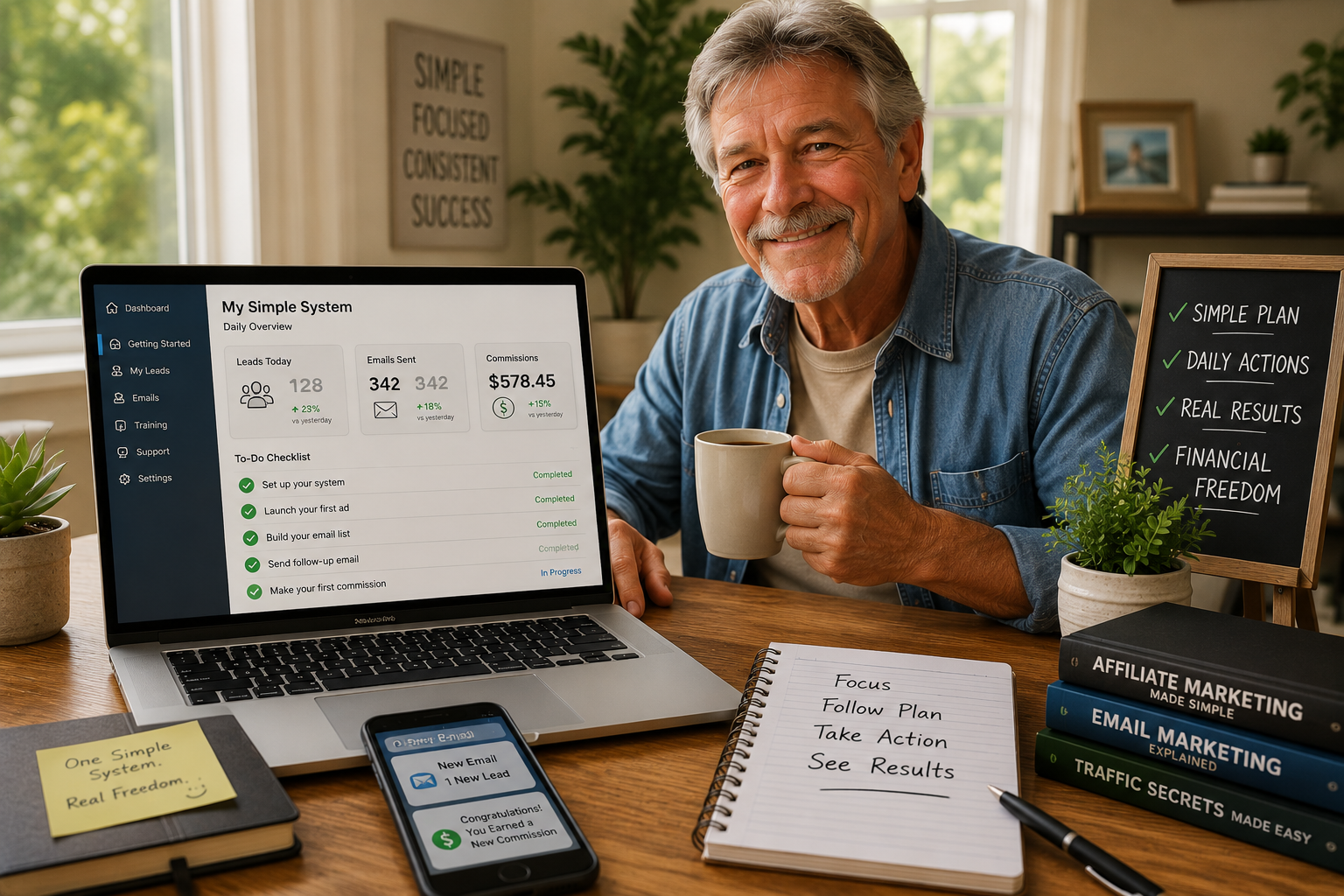 affiliate marketing after 50 case study with simple daily success plan